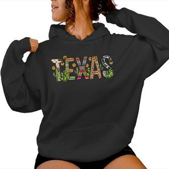 Texas Cactus Sunflower Retro Texas State Leopard Texas Women Hoodie - Thegiftio