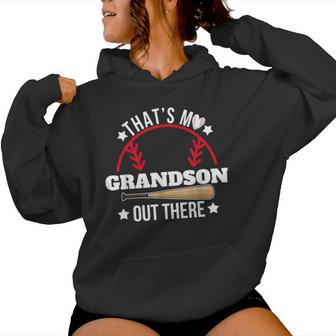 That's My Grandson Out There Baseball Grandma Grandpa's Day Women Hoodie - Seseable