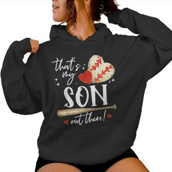 That's My Son Out There Baseball Mama Mom Women Hoodie - Monsterry CA