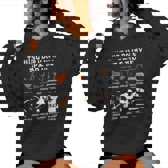 Things I Do In My Spare Time Chicken Lover Farmer Chickens Women Hoodie - Thegiftio