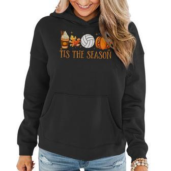 Tis The Season Pumpkin Volleyball Fall Thanksgiving Women Hoodie - Monsterry