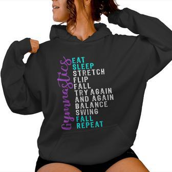 Top Girls Eat Sleep Gymnastics Repeat Women Hoodie - Thegiftio UK