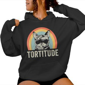 Tortitude Tortie Cat Mom Tortoiseshell Mama Women Hoodie - Monsterry UK