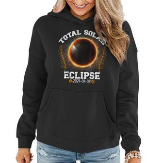 Total Solar Eclipse 2024 Flower Totality Spring 08-04-2024 Women Hoodie - Seseable