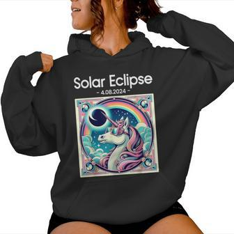 Total Solar Eclipse 2024 Totality Spring Unicorn Girl Women Hoodie | Mazezy