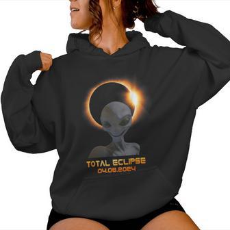 Total Solar Eclipse April 8 2024 Alien Ufo Boy Girl Women Hoodie - Thegiftio UK