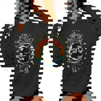 Total Solar Eclipse Ohio Sunset Retro 040824 Kid Women Hoodie - Seseable