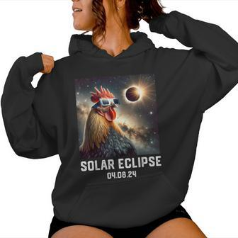 Totality Solar Eclipse 040824 Chicken Astronomy Lovers Women Hoodie | Mazezy
