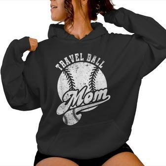 Travel Ball Mom Vintage Softball Mom Baseball Mom Women Hoodie - Monsterry