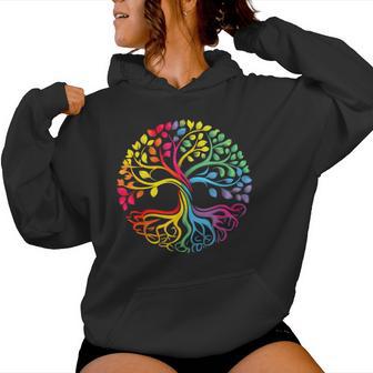 Tree Life Rainbow Lgbt Cool Gay Pride Flag Ally Fun Women Hoodie - Monsterry AU