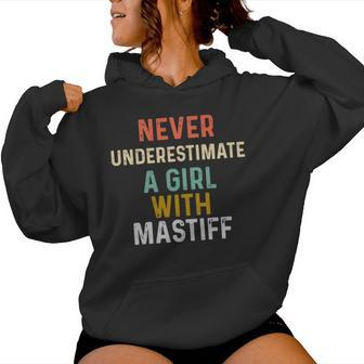 Never Underestimate A Girl With Mastiff Dog Lover Mom Women Hoodie - Seseable