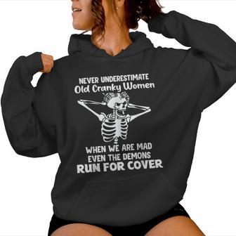 Never Underestimate Old Cranky Skeleton Women Hoodie - Monsterry DE