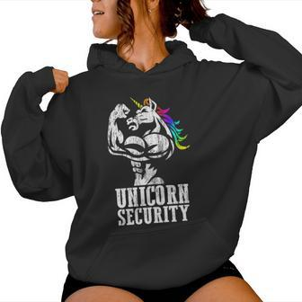 Unicorn Security Rainbow Muscle Manly Christmas Women Hoodie - Monsterry DE