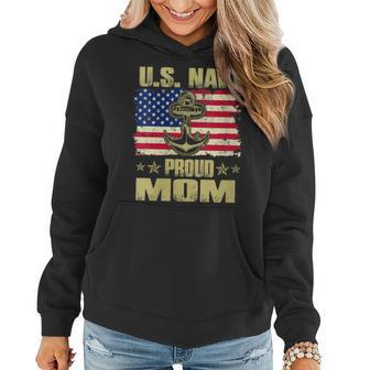 Us Navy Proud Mom With American Flag 4Th Of July Veteran Day Women Hoodie - Monsterry DE