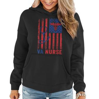 Va Nurse American Flag Patriotic Medical Worker Patriotic Women Hoodie - Monsterry