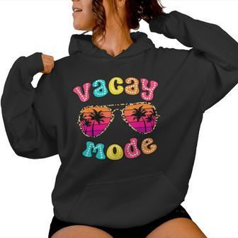 Vacay Mode Summer Vibes Sunglasses Retro Cute Girl Kid Women Hoodie - Seseable