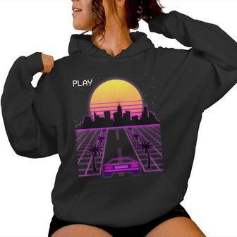 Vaporwave Sunset Synthwave Cyberpunk Outrun 80S Women Women Hoodie - Monsterry