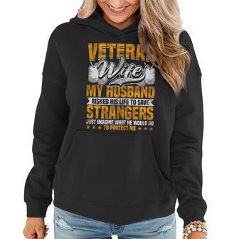 Veteran Woman Army Husband Soldier Saying Cool Military Women Hoodie - Monsterry UK