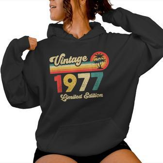 Vintage 1977 Birthday Retro Legend Since 1977 Women Hoodie - Thegiftio UK