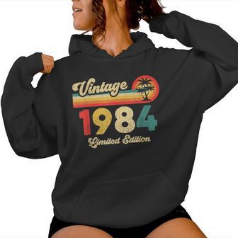 Vintage 1984 Birthday Retro Legend Since 1984 Women Hoodie - Thegiftio UK