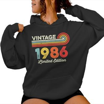 Vintage 1986 Birthday Limited Edition Born In 1986 Women Hoodie - Thegiftio UK