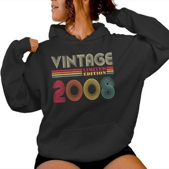 Vintage 2008 16 Years Old Boys And Girls 16Th Birthday Women Hoodie - Thegiftio UK