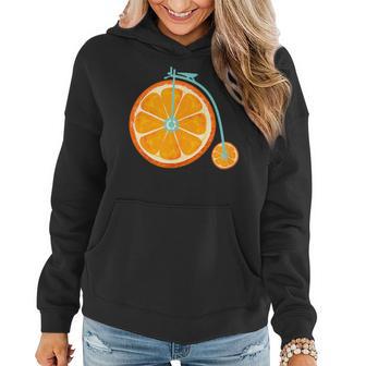 Vintage Bike Bicycle Flower Basket Orange Fruit Women Hoodie - Monsterry AU