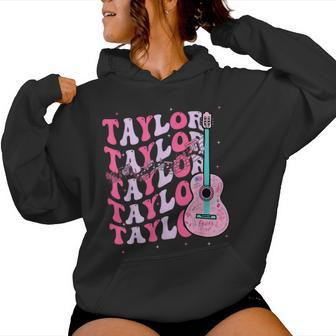 Vintage First Name Taylor Groovy First Name Personalized Women Hoodie | Mazezy