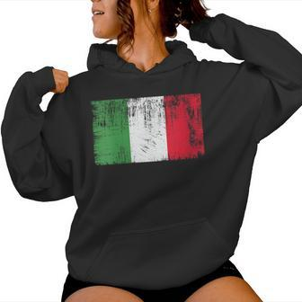 Vintage Italian Banner Fan Italy Flag Italia Retro Women Hoodie - Monsterry