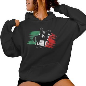 Vintage Italian Italy Flag Horse Jumping Equestrian Women Hoodie - Monsterry CA