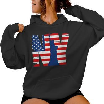 Vintage New York City Usa Flag Graphic New York City Women Hoodie - Monsterry CA