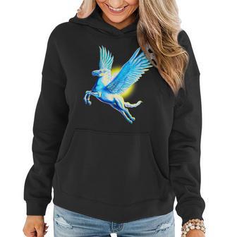 Vintage Pegasus Mythical Greek Flying Horse Mythology Women Hoodie - Monsterry AU