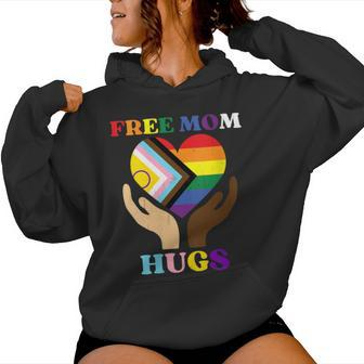 Vintage Retro Free Mom Hugs Supports Lgbtq Gay Pride Month Women Hoodie - Seseable