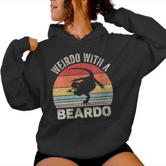 Vintage Retro Weirdo With A Beardo Bearded Dragon Women Hoodie - Monsterry AU