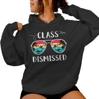 Vintage Teacher Class Dismissed Sunglasses Sunset Surfing Women Hoodie - Monsterry
