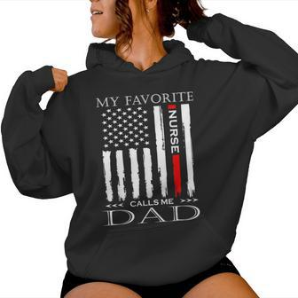 Vintage Usa Flag Fathers Day Dad From Daughter Nurse Women Hoodie - Monsterry DE