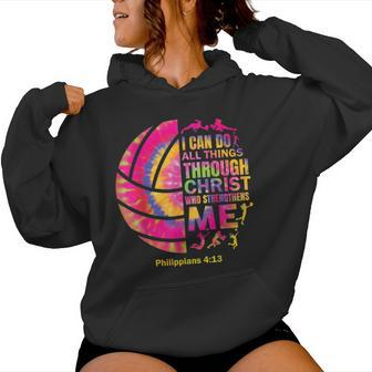 Volleyball T N Girls Christian Christ Tie Dye Women Hoodie - Monsterry DE