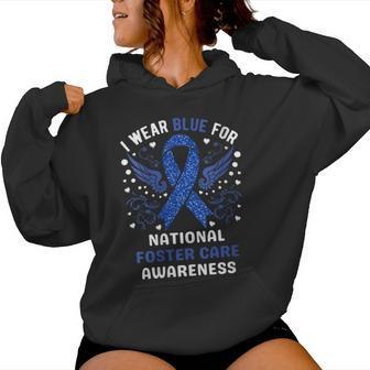 I Wear Blue For National Foster Care Awareness Month Women Hoodie - Monsterry CA