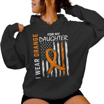 I Wear Orange For My Daughter Ms Awareness Flag Back Graphic Women Hoodie - Seseable