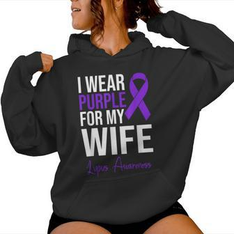 I Wear Purple For My Wife Lupus Warrior Lupus Women Hoodie - Seseable