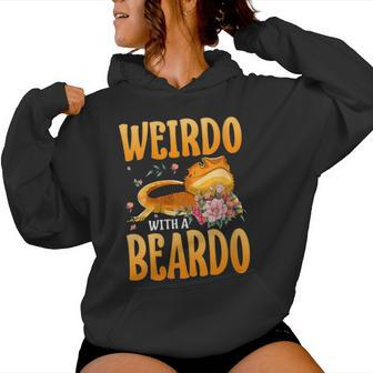 Weirdo With A Beardo Bearded Dragon Beardie Women Hoodie - Monsterry DE