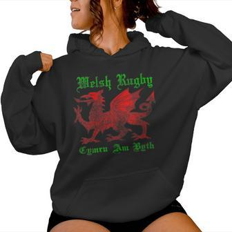 Welsh Dragon Rugby Women Hoodie - Monsterry