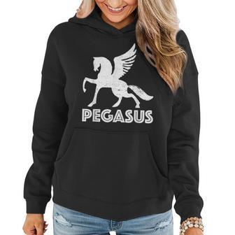 White Pegasus T Distressed Magic Unicorn Horse Galaxy Women Hoodie - Monsterry UK