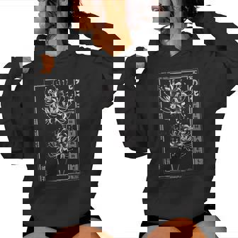 White Spider Lily In Japanese Grunge Anime Floral Aesthetic Women Hoodie - Thegiftio