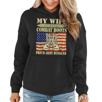 My Wife Wears Combat Boots Military Proud Army Husband Women Hoodie - Monsterry AU