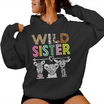 Wild Sister Zoo Theme Birthday Safari Jungle Matching Party Women Hoodie - Monsterry