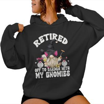 Wine And Cat Grandpa Retirement Gnome For Retired Dad Women Hoodie - Monsterry DE