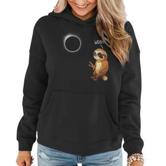 Woah Sloth Solar Eclipse 2024 Eclipse Sloth Women Hoodie - Monsterry UK