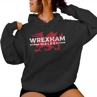Wrexham Football Wales Dragon Wrexham Wales Retro Vintage Women Hoodie - Monsterry