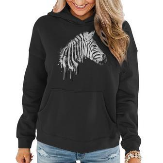 Zebra Watercolor Artistic Horse Wildlife Lovers Graphic Women Hoodie - Monsterry